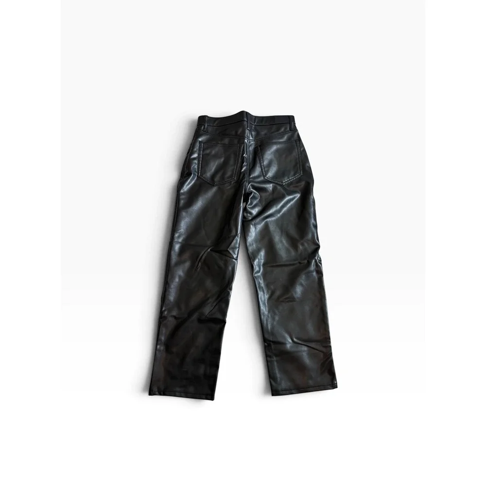 NWOT Abercrombie & Fitch Vegan Leather Pants 6S Black Ankle Ultra High Rise